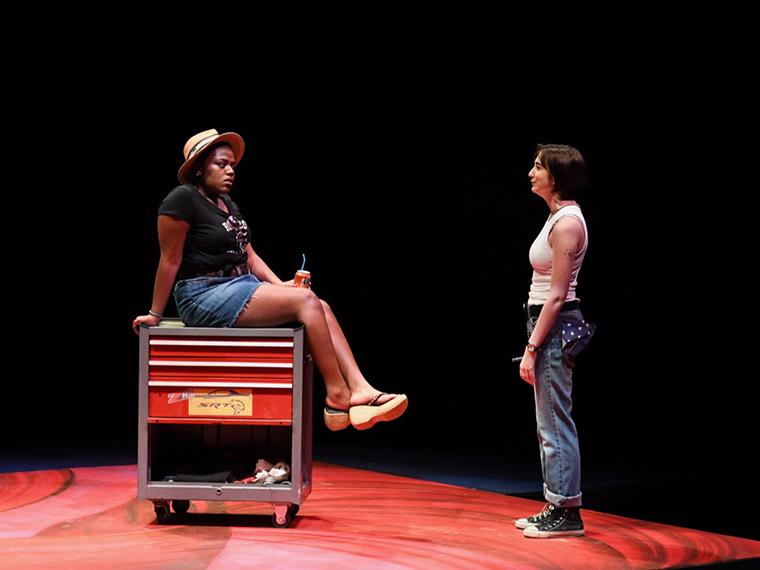 Diwe Augustin-Glave as Betty 3, Anna Aubry as Betty 4 in Collective Rage: A Play in Five Betties, written by Jen Silverman, Directed by Tlaloc Rivas, Irene & Alan Wurtzel, Feb 6-9, 2020