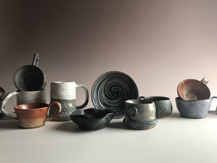 Group shot of Ruth's pottery pieces