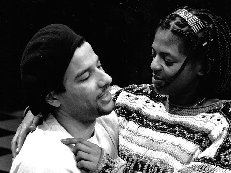Justin Emeka '95 as Axis, Sibi Lawson as Jet in The Tapestry, Apr 28-30, 1995